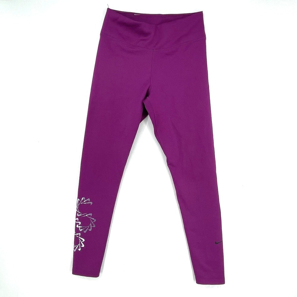 Nike Therma Fit Essential Ladies Sports Fitness Leggings Yoga Size M Purple